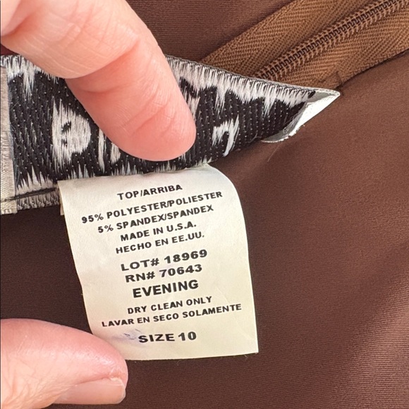 Eliza J New York Brown Satin Evening Party Blouse Womens Size 10 NWT - Picture 8 of 8